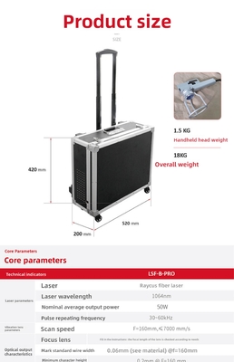 Portable 50 Watt Handheld Laser Marking Machine Small Size Fiber Laser for Metal Coding & Engraving Supports AI Graphic Format