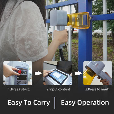 30W Portable Handheld Laser Fiber Marking Machine Mini Small Fiber Optic for Lettering Coding Supports DXF PLT BMP-Brand New