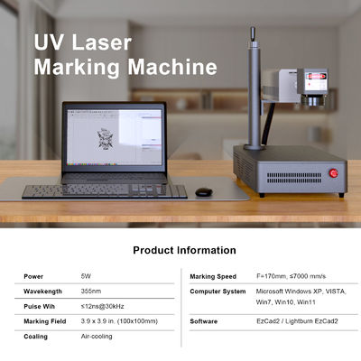 5W UV Desktop Laser Marking Machine Air-Cooled Small Business Laser Engraving DXF PLT BMP-Laser Marking Desktop Machines