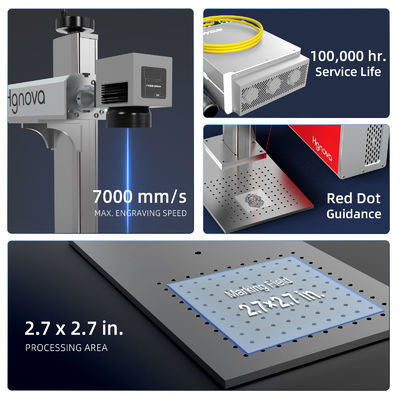 Portable Desktop Fiber Laser Marking Machine 20W 30W 50W for Plastic Metal Engraving Supports DXF PLT BMP AI Graphics