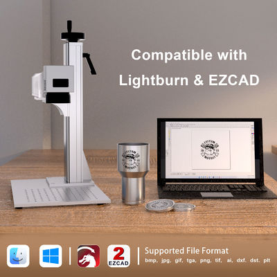 Portable Desktop Fiber Laser Marking Machine 20W 30W 50W for Plastic Metal Engraving Supports DXF PLT BMP AI Graphics